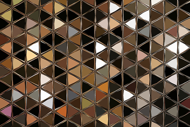 A mosaic of muted organic colors.