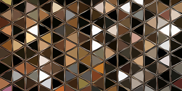 A tile mosaic of muted organic tones.